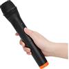 Lazmin112 Microfono Wireless VHF Portatile Universale Professionale, Microfono di Ricezione USB in Plastica ABS Nera, Distanza di Ricezione di 50 Metri, per Canto al Karaoke, Discorso