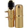 szzijia Colore dorato Ottone Sax Bocchino Con Cappuccio Legatura Reed per B-flat Sax Soprano Sax (7#)