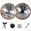 RongJ Handpan armonico Drum Hand Pan 9 10 12 14 Note Strumento a percussione Professionale Handpan in Acciaio con Borsa da Viaggio Decorazione in Corda e Mazze per Meditazione Yoga Zen
