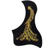 ILGIZJIN Piastra antigraffio per chitarra acustica Battipenna Per Chitarra Acustica Con Motivo Fenice E Drago Adesivo Per Battipenna Stile Uccello Nero(Gold B)