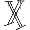 RockJam RJXX363 Supporto Tastiera Doppia X, Regolabile, fino a 20 kg | Supporto tastiera doppia X con blocco di sicurezza e cinghie, fino a 20 kg, per piano digitale, lezioni e palco