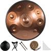 Generic Kurd Minor 440 Hz Handpan, tamburo a mano in acciaio inox con custodia in viola, 10 note strumento musicale per adulti, 56 cm