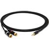 enoaudio Mogami 2534 Quad Y Cavo Stereo adattatore professionale | Amphenol Gold 3,5mm Mini TRS - Neutrik RCA (L,R) | HiFi - 5,0 m