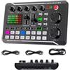 FROVOL 2025 Nuova scheda audio dal vivo con effetti mixer DJ e cambia voce, F998 Live Sound Card Audio Mixer, Scheda audio per Live Streaming, Luce LED Voice Changer Scheda audio