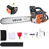 VEVOR Motosega a gas da 50,8 cm, 62 cc, motore a 2 tempi da 3,8 HP, con manico antiscivolo, motoseghe a gas con doppio serbatoio di carburante, per tagliare il legno, tagliare alberi e sgombrare