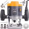 POWERMAT Fresatrice elettrica 2000 W, 6/8 mm, 50 mm, 11500-30000 giri/min, Legno, Alluminio, Plastica, 7 Impostazioni, Accessori Inclusi