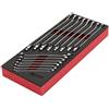 Milwaukee MAX BITE - Chiave combinata a cricchetto con inserto in schiuma per carrello da officina da 30, 15 pezzi