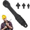 Gitekain Drill Chuck Ratchet Spanner, Chuck Key Replacement Tool, Multifunctional Quick Change Wrench, Adjustable for Bike Repair Plumbing Maintenance, Portable Hand, Black