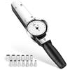 NEWTRY Chiave dinamometrica con quadrante, 0,5-5 Nm, con indicatore di direzione, con set di bussole (4-14 mm), misuratore di coppia di precisione, chiave dinamometrica con quadrante da 1/4, tester