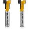POWERTEC Punta per router a T, punta in carburo di tungsteno, gambo da 1/2, diametro 5/8, scanalatura a T per cornici, compatibile con bulloni a T da 1/4 e 5/16, 2 pezzi (73025-P2)