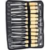 BELLIFFY Set di 12 Scalpelli per Intaglio Legno, Kit per Scolpire Legno, Aiuta Nell'affilatura e Blocca la Testa dello Scalpello, per Professionisti e Hobbisti