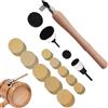 Genérico Kit Levigatrice per ciotola - Smerigliatrice manuale piccola | Strumento per levigare legno con manico in legno duro | Testa ad angolo regolabile, Set 55 pezzi con dischi levigati 1 & 2 (60-320 grit