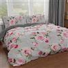 PETTI Artigiani Italiani - Set Copripiumino Singolo 150x200 cm (1 Federa 50x80 cm Inclusa), Parure Copripiumino Morbida Microfibra con Stampa Digitale Floreale 20 02 - Made in Italy