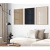 Youillne Set di 3 stampe artistiche da parete astratte moderne su tela, stile boho, neutro, linea minimalista, decorazione da parete nera e marrone, per soggiorno e camera da letto, 40,6 x 61 cm, senza