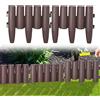 UISEBRT Recinzione per Giardino 5,6 m, Bordo per prato in plastica, Bordatura da Giardino, effetto legno, per aiuole, 1 elemento (LxH): 28 x 24 cm, Marrone