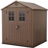 Keter Casetta da Giardino Darwin 6x6, Finitura Effetto Legno, Colore Marrone, 3,3 m², 190x183x221H cm