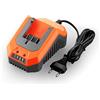 Fuxtec Caricabatterie rapido 2,4A 70W E1LG2A Caricatore per batterie 20V da 2Ah e 4Ah Adatto a Tutti Gli Attrezzi da Giardino 20V, Tensione di Carica 20,9V