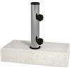 Outsunny Base per Ombrellone da Giardino 25kg per Pali da Ø32mm, Ø38mm e Ø48mm, Base Ombrellone in Granito e Acciaio Inox con Manopole Laterali e Maniglie, 45x22.5x40 cm, Grigia