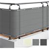 Sol Royal Frangivista e Telo Frangivento per Balconi 100x600 cm in 160g/m PES - Frangivista Balcone Impermeabile & Protezione UV - Schermi Privacy con Occhielli Grigio - SolVision PB2