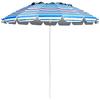 COSTWAY Ombrellone da Spiaggia 243 cm, Ombrellone Portabile da Esterno, Inclinazione Regolabile, con Borsa di Trasporto, Rivestimento Filtro Raggi UV, con Borsa di Trasporto (Blu)