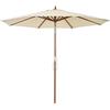 COSTWAY Ombrellone da Giardino 270 cm/300 cm, con Inclinazione Regolabile, 8 Stecche, Struttura di Legno a Carrucola, per Giardino Cortile Piscina (3 m)