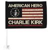 GQWJKSZ Bandiera per auto Charlie Kirk American Hero RIP Charlie Kirk Flags 12x18 Bandiere con stampa fronte-retro per auto e