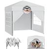 ACXIN Gazebo pieghevole 2,5 x 2,5 m con 3 livelli di altezza regolabile, tenda per feste con tetto argento-Oxford, gazebo da giardino con corde picchetti e borsa per il trasporto (bianco, con pareti