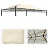 Mendler Telo di ricambio copertura tetto per gazebo Cadice poliestere 3x4m - avorio