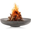 MOODZ Outdoor Living Braciere in acciaio inox - Braciere da giardino - Braciere e barilotto da esterno - Braciere in acciaio inox (Ø100 cm RVS)