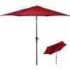 KOMFOTTEU Ombrellone da Giardino 3x3 m con Manovella e 6 Aste Anti UV, Ombrellone Parasole da Esterno Inclinabile per Terrazza, Balcone, Patio, Mercato, Spiaggia, senza Base, Altezza 235cm (Bordeaux)