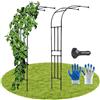 Generic Semi-Arcos di Rosa Pergolato, Arco da Giardino per Rampicanti Pergole per Esterno Arco per Rose Metallo Mezza Parete Laterale Robusto, Supporto Piante Antiruggine(Black,1.8M*2.4m/5.9FT*7.8FT)