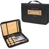 Wanapix | Set per Barbecue Personalizzato | Include 6 Accessori (2 coltelli, Affilatore, Trinciatrice, Pinzette, Tavola) | Custodia Personalizzata con Nome e Testo | Professione