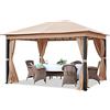 TOOLPORT Gazebo da Giardino 3x4 m ALU PREMIUM con copertura del tetto impermeabile ca. 220 g/m² - 4 pareti laterali taupe - profilo da ca. 9x9 cm