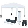 Arreditaly Gazebo Pieghevole Idrorepellente 3 x 3 M Da Giardino Con 4 Sacche Per Pesi E Sacca Trasporto Chiusura A Fisarmonica Per Fiere Campeggio Esterno Piscina Struttura Acciaio Copertura 160 gr/m² (Bianco)