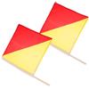 Levemolo 2 Pezzi Bandiere di Segnalazione Dell'arbitro 35x35 Cm in Poliestere Palo Robusto 50-60 Cm, Bandiera di Comando Marina Resistente alle Intemperie per Addestramento Militare
