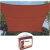 Perel Vela ombreggiante 5 x 5 m, quadrata per giardino e terrazza, poliestere idrorepellente 160 g/m2, protezione UV 90%, traspirante con anelli in acciaio inox, terracotta