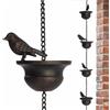 Xeihuul Catene Antipioggia per grondaie - 2,4 m Mobile Birds, Catena Antipioggia da Giardino, Catena da Appendere in Metallo