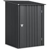 Outsunny Casetta da Giardino 0.92m² in Acciaio Zincato, Capanno Porta Attrezzi con Porta Battente Bloccabile, Tetto Inclinato, 100x104x160 cm, Grigio Scuro