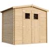 TIMBELA Casetta da Giardino in Legno per Esterni - L226xL236xA218 cm/ 4,33 m2 - Piccola Casetta in Legno, Rimessa Attrezzi, Deposito Bici - TIMBELA M369