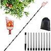 Bseical Raccogli Frutta da Albero 4.2M, Raccogli Frutta Telescopico, Raccoglifrutta Telescopico Inox, Raccogli Mele, Bastone Raccogli Frutta, Raccoglitrice Attrezzo per Fichi Ciliegie Pere Limone Ø 145mm