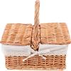 BESPORTBLE Cestino in Vimini con Coperchio E Manico 12.20X8.07X12.60In Cesto di Stoccaggio Portatile per Picnic Decorazioni Matrimoni Organizzatore Casa E Giardino