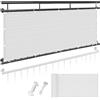 HOKXUAN Telo Frangivento per Balconi 95 x 500 cm Protezione UV Resistente Al Vento Frangivisto Parasole Ombreggiante con Occhielli e Fascetta per Balcone Giardino Terrazza, Bianco