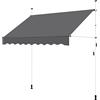 Soberine Tenda da Sole per Esterno Balcone a Bracci Estensibili Avvolgibile Retrattile con Manovella a Morsetto Regolabile in Altezza e Angolazione 250 x 120 cm Grigio Scuro