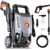 VonHaus Idropulitrice, Pressione max.130 bar, Portata d'acqua 390 l/h, Idropulitrice Elettrica 1600W, Idropulitrice portatile con Tubo 5m e Accessori, Idropulitrice per Auto, Patio e Muri