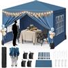 WOLTU Gazebo da Giardino Tendone 3x3m Pop up con sacchi di sabbia Blu | UPF 50+ UV, impermeabile, altezza regolabile, stabile, portatile, Giardino