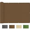 Home Tresor - Telo Copri Balcone Cm. 90 x 500, Schermo Protettivo Divisorio Parasole Paravento Antipioggia Frangivista Ringhiera Privacy HDPE UV, Tinta Unita Marrone