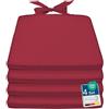 Beautissu Set da 4 Cuscini Sedie 40x45 cm Rosso Pia - Cuscini Esterno Comodi e Resistenti con Pratico Laccio Spessore 5cm Sfoderabili - Cuscini Sedie Giardino Mobili Rattan Legno - Loft SK