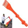 Generisch Rastrello per grondaie, attrezzo per pulizia grondaie, manico girevole, dispositivo per tetti e aree difficili da raggiungere, ABS resistente