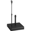 Outsunny Base per Ombrellone in HDPE con Rotelle Regolabili e Maniglia, Basamento per Ombrellone Riempibile con 55kg di Sabbia e 45kg di Acqua, per Pali di Ombrelloni da Ø35/38/48mm, 60x60x104cm, Nero