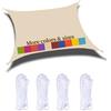 YAOYI Tenda A Vela Rettangolare 2x2.5m Impermeabile Vela Ombreggiante Protezione Raggi UV 98% per Feste All'aperto in Terrazza Giardino, con Corda, Bianco Crema